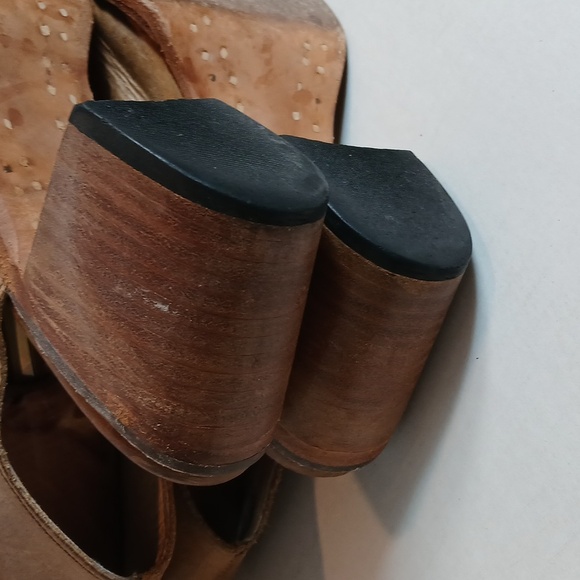 Freebird by Steve Madden brown Quail buckle heel open toe leather sandal heels 9 - Picture 9 of 12